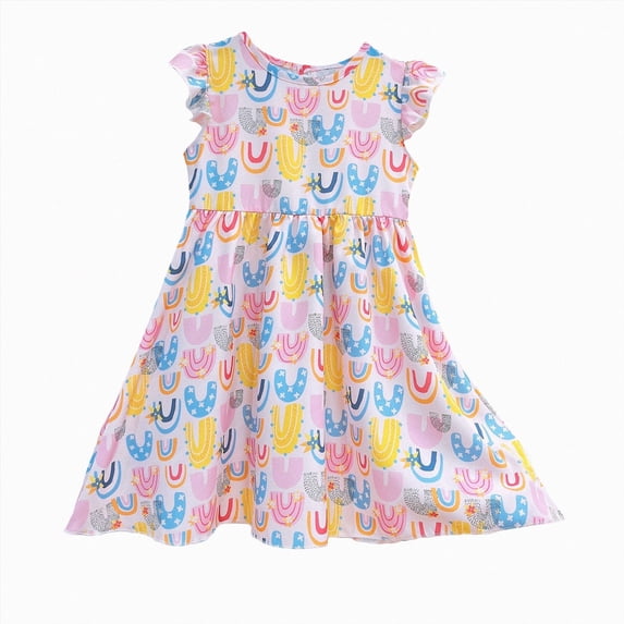 BOBOGOJP Toddler Baby Girl Boho Dress Ruffle Sleeveless Kids Cute Dress Summer Beach Floral Sundress for 1-6T Dark Purple,Size 2-3 Years