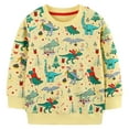 thumbnail image 1 of BOBOGOJP Toddler Boy Long Sleeve Sweatshirt Boys Cotton Sweat Shirt Kids Dinosaur Truck Print Sweater Pullover Tops Yellow for Size 4-5 Years, 1 of 5