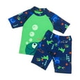 thumbnail image 1 of BOBOGOJP Toddler Boy Swimsuit Two Piece Rash Guard and Swim Trunks Outfit Set Short/Long Sleeve Swim Suits for Boys Dark Blue for 5-6 Years, 1 of 4