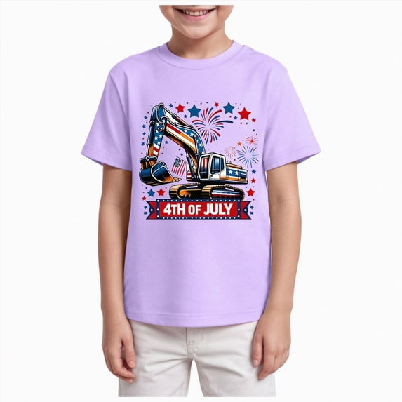 BOBOGOJP Toddler Boys 4th of July Shirt Girls Kids USA Red White and Blue American Flag T-Shirts Independence Day Tee Purple for Size 7-8 Years
