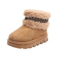 thumbnail image 1 of BOBOGOJP Toddler Girl Snow Boots Winter Warm Outdoor Brown Boots (Toddler/Little Kids/Kid) Brown for Size 13.5, 1 of 9