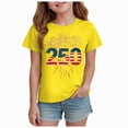 thumbnail image 1 of BOBOGOJP Toddler Girls 250 Years Anniversary USA Shirt 250th Birthday 4th of July T-Shirt Patriotic Top Yellow for Size 2-3 Years, 1 of 5