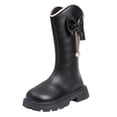 thumbnail image 1 of BOBOGOJP Toddler Girls Riding Boots, Lace up Knee High Low Heel Zipper Fall Winter Shoes Black for Size 2.5, 1 of 9