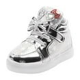 thumbnail image 1 of BOBOGOJP Toddler Glitter Shoes Girls Flashing Cute Bowknot Sneakers Silver for 10, 1 of 7