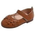 thumbnail image 1 of BOBOGOJP Toddler/Little Girl Mary Jane Dress Shoes Casual on Ballet Flat (Brown,11), 1 of 5