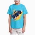 thumbnail image 1 of BOBOGOJP Toddler Shirts Boys Kids Construction Alphabet Truck Graphic Short Sleeve Tee Shirt Clothes Sky Blue for Size 5-6 Years, 1 of 4