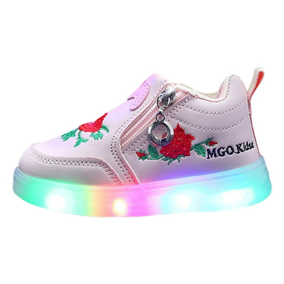 BOBOGOJP Toddler Shoes Girl Led Light Up Shoes Walking Shoes Casual Shoes Girls' Sneakers Pink,Size 6