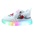 thumbnail image 1 of BOBOGOJP Toddler Shoes Girl Led Light Up Shoes Walking Shoes Casual Shoes Girls' Sneakers White,Size 6, 1 of 7