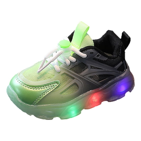 BOBOGOJP Toddler Sneakers Boys Girls First Walking Breathable Non Slip Walker Sneakers Soft Sole (Green,10)