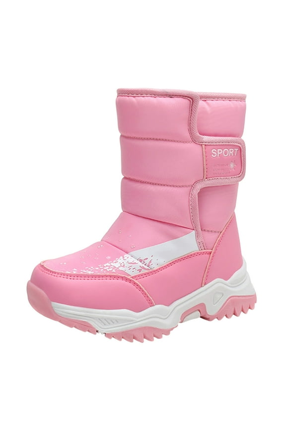 Toddler Snow Boots Boys Girls Winter Cold Weather Waterproof Non Slip Warm Shoes for Little Kids Pink for Size 11
