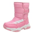 thumbnail image 1 of BOBOGOJP Toddler Snow Boots Boys Girls Winter Cold Weather Waterproof Non Slip Warm Shoes for Little Kids Pink for Size 13.5, 1 of 9
