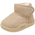 thumbnail image 1 of BOBOGOJP Toddler Snow Boots for Girls Boys Winter Warm Furry Lined Kids Non Slip Outdoor Shoes (Toddler/Little Kid) Beige for Size 8, 1 of 8