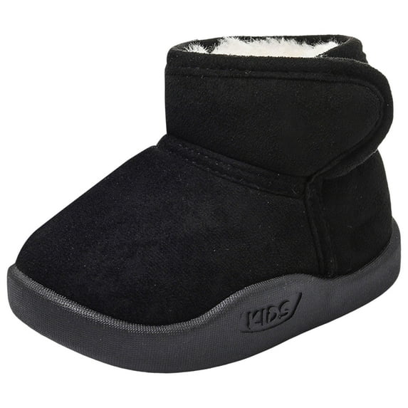 BOBOGOJP Toddler Snow Boots for Girls Boys Winter Warm Furry Lined Kids Non Slip Outdoor Shoes (Toddler/Little Kid) Black for Size 12