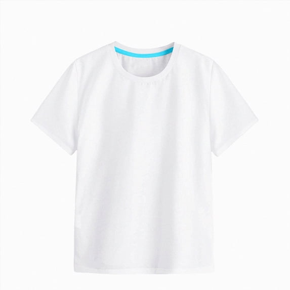 BOBOGOJP Toddler T Shirts Cotton Summer Tshirts Girls Basic Tee Undershirts Short Sleeve Clothes Crew Neck Shirts White for Size 11-12 Years