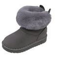 thumbnail image 1 of BOBOGOJP Toddler boots Kids Snow Boots Girl's Warm Winter Boots Waterproof Boot PU Leather Non-slip Gray for Size 12, 1 of 4