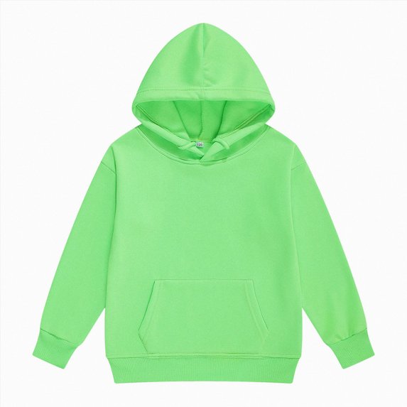 BOBOGOJP Unisex Boys Girls Fleece Hoodies Sweatshirt Long Sleeve Pullover with Pockets 5-14 Years (Light Green, 7-8 Years)