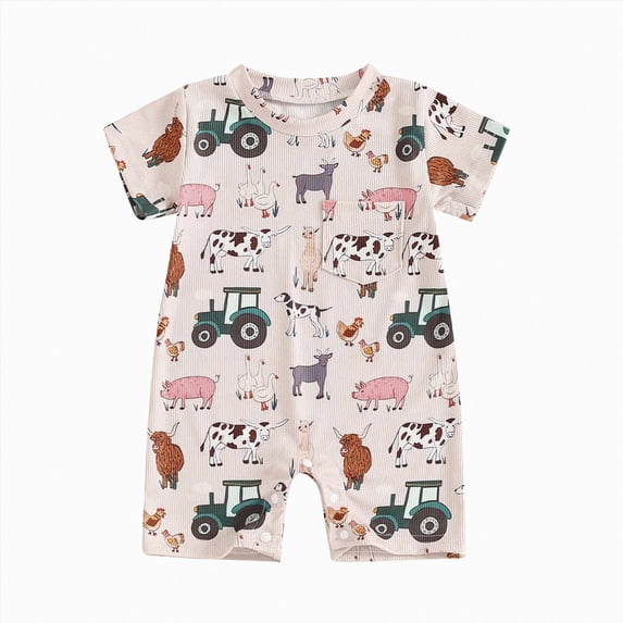 BOBOGOJP Western Baby Boy Clothes Country Cowboy Romper One-piece Jumpsuit 0 3 6 12 Months Spring Summer Clothes Red for Size 3-6 Months