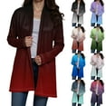 thumbnail image 1 of BOBOGOJP Women 2025 Fall Outfits Open Front Long Sleeve Knit Cardigan Sweaters Color Block Outwear Coats Brick Red for Size S, 1 of 6