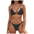 thumbnail image 1 of BOBOGOJP Women High Cut Bikini Sets String Sexy Swimsuit Two Piece Underwire Bathing Suit Brazilian Cheeky Cut Out Cute Swimwear Black for Size L, 1 of 8