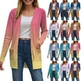 thumbnail image 1 of BOBOGOJP Women Long Cardigan Sweaters Lightweight Open Front Duster Knit Fashion Sweater Coats Trendy Cardigans with Pocket Yellow for Size L, 1 of 7