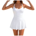 thumbnail image 1 of BOBOGOJP Women One Piece Tummy Control Swimsuit Modest Swim Dress Bathing Suit Skirt Swimwear White for Size M, 1 of 9