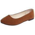 thumbnail image 1 of BOBOGOJP Women Square Toe Ballets Flats, Slip On Classical Walking Shoes for Wedding/Dating (Brown,6), 1 of 6