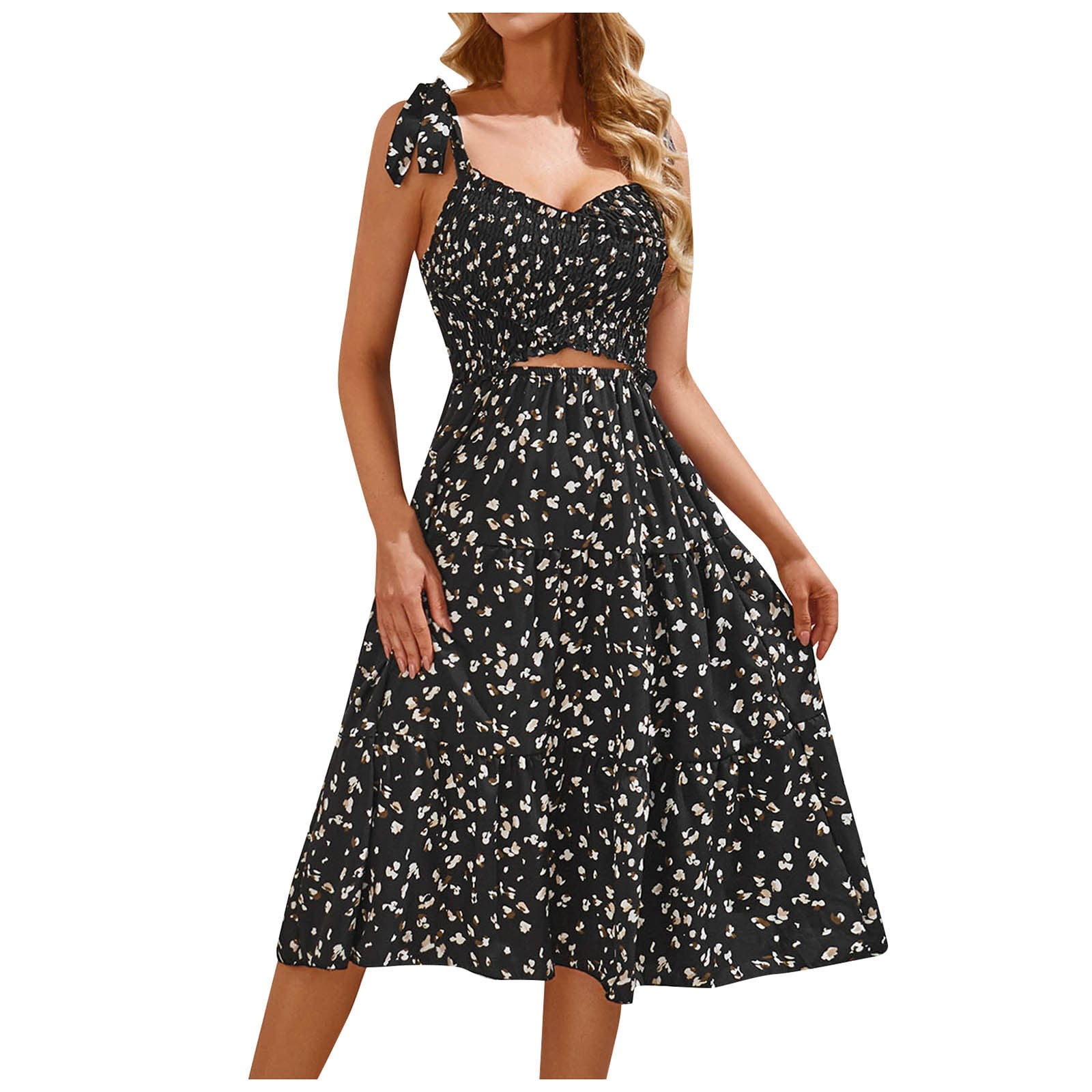 Smocked Dress Women ANRABESS Women's Summer Maxi Dress - Boho Floral Print With Square Neck & Side Slit Cute Long Dresses For Women Smocked Dress Women ANRABESS Women's Summer Maxi Dress - Boho Floral Print With Square Neck & Side Slit Cute Long Dresses For Women