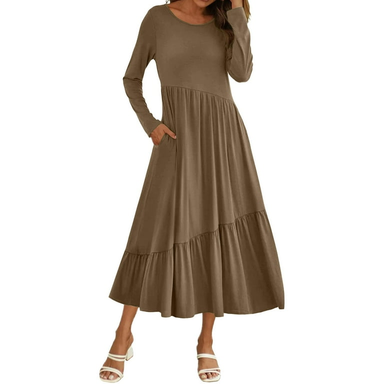 Long sleeves midi autumn shirt dress women 4803 Long sleeves midi autumn shirt dress women 4803