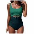 thumbnail image 1 of BOBOGOJP Women's One Piece Swimsuit Tummy Control Bathing Suit Cutout Tie Knot Swimwear Green for Size M, 1 of 7