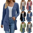 thumbnail image 1 of BOBOGOJP Women's Open Front Cardigan Sweaters Fall Fashion Button Down Cable Knit Chunky Winter Clothing Outerwear Coats Black for Size XXL, 1 of 7
