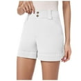 thumbnail image 1 of BOBOGOJP Women's Pull-On Denim Shorts, 5" Inseam (White,L), 1 of 5