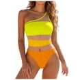 thumbnail image 1 of BOBOGOJP Women's Sexy One Piece Bathing Suits One Shoulder Swimsuits Mesh Swimwear Yellow for Size S, 1 of 5