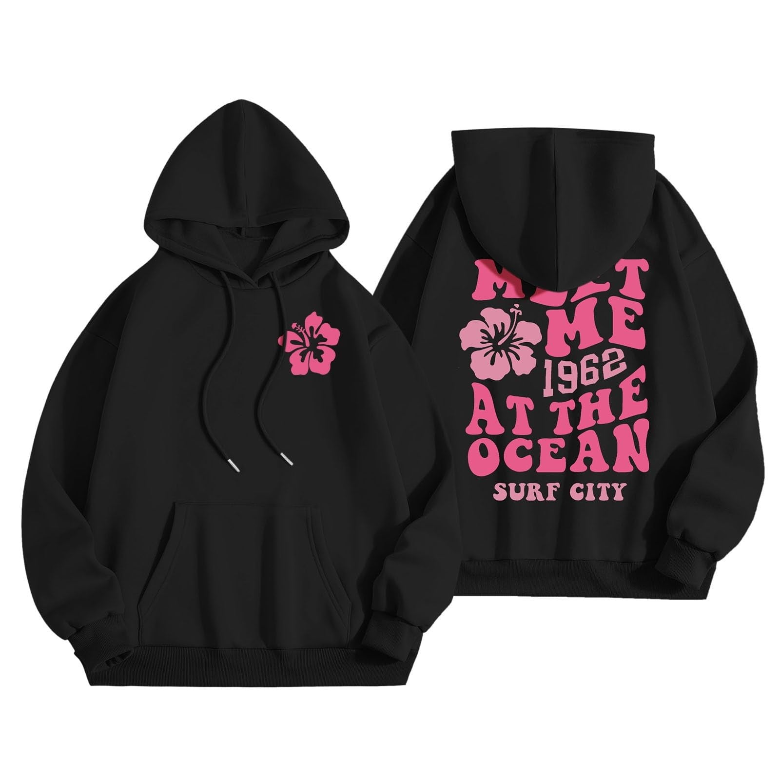 Women's Solid 2-Piece Set Letter Print Hoodie With Pocket main image 0