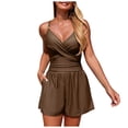 thumbnail image 1 of BOBOGOJP Womens Tummy Control One Piece Swimsuits Criss Cross Push Up Bathing Suits U-Wire Ruched Swim Dress 2026 Coffee for Size XL, 1 of 8