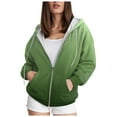 thumbnail image 1 of BOBOGOJP Womens Zip Up Hoodies 2025 Fall Winter Trendy Long Sleeve Hooded Sweatshirts Long Sleeve Comfy Casual Tie-dye Jacket Green,Size S, 1 of 6