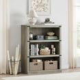 thumbnail image 1 of BOBOKY 3 Tier Bookcase, Farmhouse Book Shelf with Storage, 40 Inch Tall Open Display Bookshelves, Wooden 3 Shelf Bookcase for Living Room, Bedroom,Grey, 1 of 7