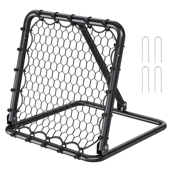 BOBOKY 34x34 Inch Soccer Rebounder Net, Portable Football Training Aid for Passing & Shooting Practice, Kick-Back Trainer Gift for Kids Adults
