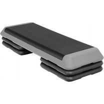 BOBOKY 43 Inch Aerobic Step Platform, Adjustable Fitness Stepper with 4 Risers, Home Gym Cardio Strength Training Equipment,Grey