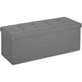thumbnail image 1 of BOBOKY 43Inches Storage Ottoman Bench, Folding Footrest Padded Seat, Storage Chest Long Shoes Bench with Divider, Holds up to 660 lbs, for Living Room, Entryway, Bedroom, Light Gray, 1 of 7