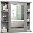 thumbnail image 1 of BOBOKY Bathroom Medicine Cabinet, Bathroom Mirror Cabinet Wall Mounted with 6 Side Open Shelves, Wall Cabinet with Mirror,Grey, 1 of 8