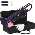 thumbnail image 1 of BOBOKY Bb Standard Trumpet for Beginners Students Brass Instrument with Hard Case 7C Mouthpiece Cleaning Cloves Full Starter Kit for Kids Adults.Purple, 1 of 14