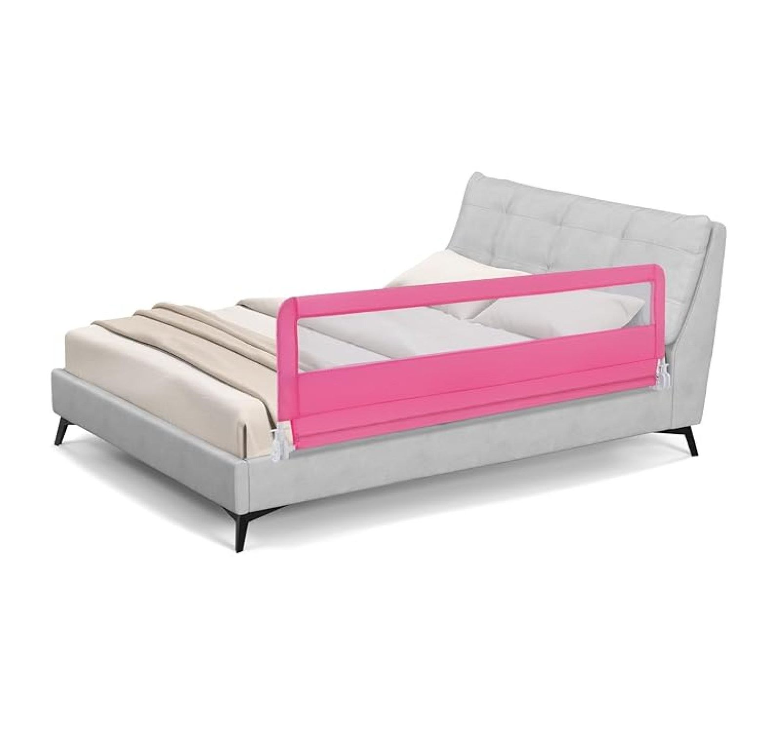 Extra Bed Rails BOBOKY Bed Rails for Toddlers, 71'' Extra Long, Swing Down Bed Guard w ...
