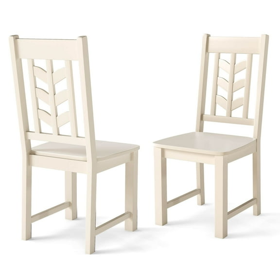 BOBOKY Dining Chair 2PCS Set with Rubber Wood Frame and Leaf Shaped High Back Support for Kitchen Dining Room.