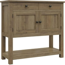 BOBOKY Farmhouse Console Table with 2-Door Cabinet & 2 Drawers, Coffee Bar, Entryway Table with Storage Shelf, Sofa Tables Buffet Sideboard for Kitchen, Hallway, Dining, Living Room,Rustic Brown