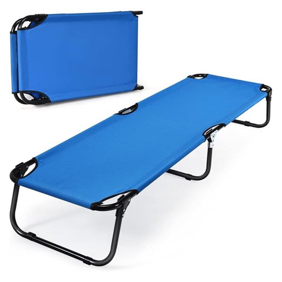 BOBOKY Folding Camping Cot, Portable Camping Bed with Steel Frame, Elevated Travel Military Portable Cots Bed for Adults Kids, Indoor Outdoor Foldable Sleeping Cot for Nap, Beach, Hiking, Camping