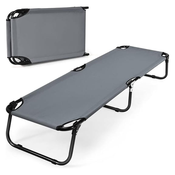 BOBOKY Folding Camping Cot, Portable Camping Bed with Steel Frame, Elevated Travel Military Portable Cots Bed for Adults Kids, Indoor Outdoor Foldable Sleeping Cot for Nap, Beach, Hiking, Camping