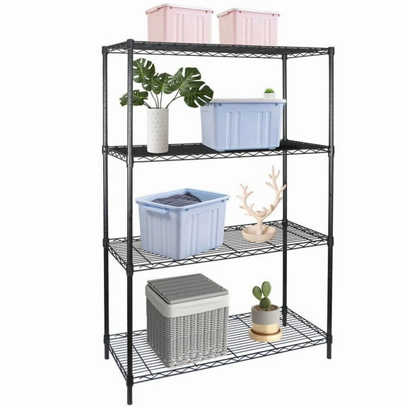 BOBOKY Heavy Duty 4-Tier Storage Shelves, Industrial Metal Shelving Unit Garage Shelf for Garage, Basement, Pantry, Kitchen Organization.1