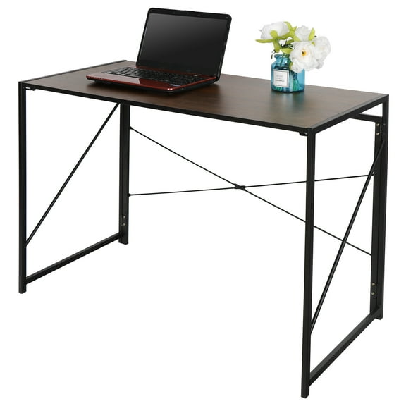 BOBOKY Home Office Computer Desk, Simple Modern Writing Desk PC Laptop Workstation Table for Small Spaces, Study Workstation with Keyboard Tray.Foldable Legs