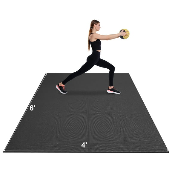 BOBOKY Large Yoga Mat  Thick Non Slip Exercise Mat for Home Gym Flooring, Extra Wide Workout Mats with Carrying Strap for Pilates & Fitness.6x4ft