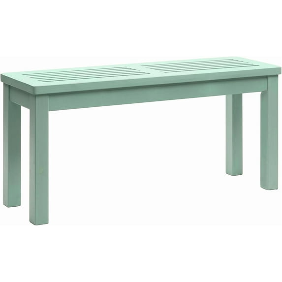 BOBOKY Outdoor Wooden Bench, 40” Porch Bench Outdoor Backless Garden Bench, Small Outdoor Bench for Deck Patio Entryway,Mint Green